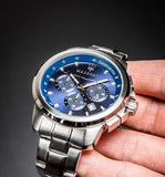 Maserati Successo Chronograph Blue Dial Silver Steel Strap Watch For Men - R8873621002