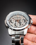 Maserati Successo Chronograph Silver Dial Silver Steel Strap Watch For Men - R8873621004