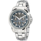 Maserati Successo Chronograph Silver Dial Silver Steel Strap Watch For Men - R8873621006