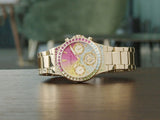 Guess Sugarrush Quartz Multicolor Dial Gold Steel Strap Watch For Women - GW0258L1