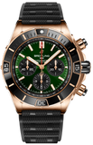 Breitling Super Chronomat B01 44 Green Dial Black Rubber Strap Watch for Men - RB01361A1L1S1