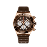 Breitling Super Chronomat B01 44 Brown Dial Brown Rubber Strap Watch for Men - RB0136E31Q1S1