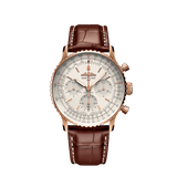 Breitling Navitimer B01 Chronograph 41 White Dial Brown Leather Strap Watch for Men - RB0139211G1P1