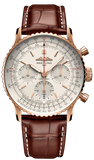 Breitling Navitimer B01 Chronograph 41 White Dial Brown Leather Strap Watch for Men - RB0139211G1P1