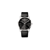 Calvin Klein City Black Dial Black Leather Strap Watch for Men - K2G21107