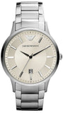 Emporio Armani Classic Quartz White Dial Silver Steel Strap Watch For Men - AR2430