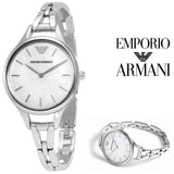 Emporio Armani Aurora Mother Of Pearl White Dial Silver Steel Strap Watch For Women - AR11054