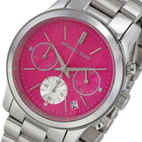 Michael Kors Runway Chronograph Pink Dial Silver Steel Strap Watch for Women - MK6160