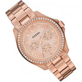 Fossil Cecile Rose Gold Dial Rose Gold Steel Strap Watch for Women - AM4483