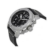 Fossil Modern Machine Chronograph Black Dial Black Leather Strap Watch for Men - FS4928