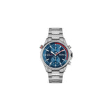 Hugo Boss Globetrotter Blue Dial Silver Steel Strap Watch for Men - 1513823