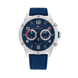 Tommy Hilfiger Blaze Chronograph Blue Dial Blue Rubber Strap Watch For Men - 1792027