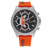 Tommy Hilfiger Clark Chronograph Grey Dial Orange Rubber Strap Watch For Men - 1792084