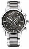 Calvin Klein Post Minimal Chronograph Black Dial Silver Steel Strap Watch for Men - K7627161