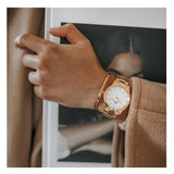 Daniel Wellington rose gold watch with white face