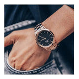 Daniel Wellington rose gold watch with black face
