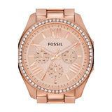 Fossil Cecile Rose Gold Dial Rose Gold Steel Strap Watch for Women - AM4483