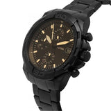 Fossil Bronson Chronograph Black Dial Black Steel Strap Watch for Men - FS5851