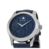 Gucci G Timeless Quartz Blue Dial Blue Leather Strap Watch For Men - YA1264032