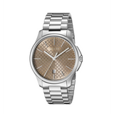 Gucci G Timeless Quartz Brown Dial Silver Steel Strap Watch for Men - YA126317