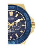 Guess Force Blue & Rose Gold Dial Blue Silicone Strap Watch For Men - W0674G2