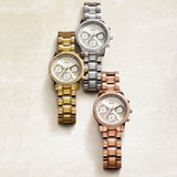 Guess Mini Surprise Analog Silver Dial Rose Gold Steel Strap Watch For Women - W0623L2