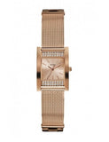 Guess Nouveau Diamonds Rose Gold Dial Rose Gold Mesh Bracelet Watch for Women - W0127L3