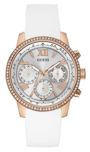 Guess Sport White Dial White Rubber Strap Watch For Women - W0616L1