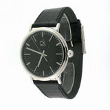 Calvin Klein Surround Black Dial Black Leather Strap Watch for Men - K3W211C1