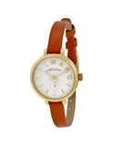 Marc Jacobs Sally White Dial Brown Leather Strap Watch for Women - MBM1351