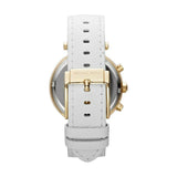 Michael Kors Parker White Dial with Diamonds White Leather Strap Watch for Women - MK2290