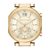 Michael Kors Sawyer White Dial Gold Steel Strap Watch for Women - MK6362