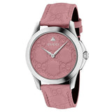 Gucci G Timeless Quartz Candy Pink Dial Pink Leather Strap Watch For Women - YA1264030