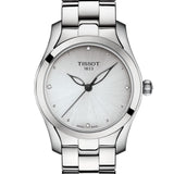 Tissot T Wave Diamonds White Dial Silver Steel Strap Watch For Women - T112.210.11.036.00