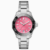 Tag Heuer Aquaracer Professional 300 Automatic Diamonds Pink Dial Silver Steel Strap Watch for Women - WBP231J.BA0618