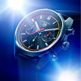 Tag Heuer Carrera Chronograph Blue Dial Blue Leather Strap Watch for Men - CBN201D.FC6543