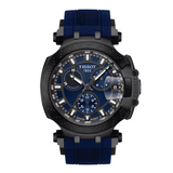 Tissot T Race Chronograph Blue Dial Blue Silicon Strap Watch For Men - T115.417.37.041.00