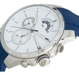 Tommy Hilfiger Decker Quartz White Dial Blue Rubber Strap Watch for Men - 1791349