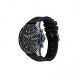 Tommy Hilfiger Bank Quartz Black Dial Black Rubber Strap Watch for Men - 1791724