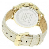 Tommy Hilfiger Carly Silver Dial Cream Leather Strap Watch for Women - 1781790