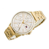 Tommy Hilfiger Carly White Dial Gold Steel Strap Watch for Women - 1781786