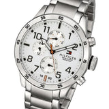 Tommy Hilfiger Trent Multifunction White Dial Silver Steel Strap Watch for Men - 1791140