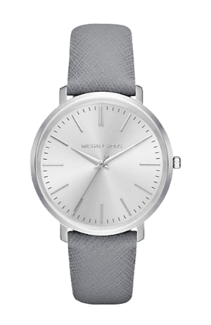 Michael Kors Jaryn Quartz Silver Dial Grey Leather Strap Watch For Women - MK2470