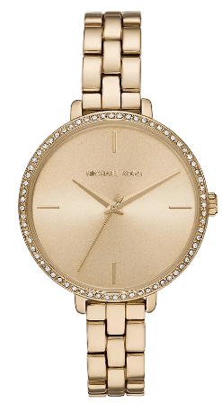 Michael Kors Charley Three-Hand Quartz Gold Dial Gold Steel Strap Watch for Women - MK4399