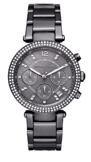 Michael Kors Parker Chronograph Grey Dial Grey Steel Strap Watch For Women - MK6265