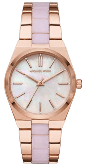 Michael Kors Channing Quartz Mother of Pearl Pink Dial Two Tone Steel Strap Watch For Women - MK6652