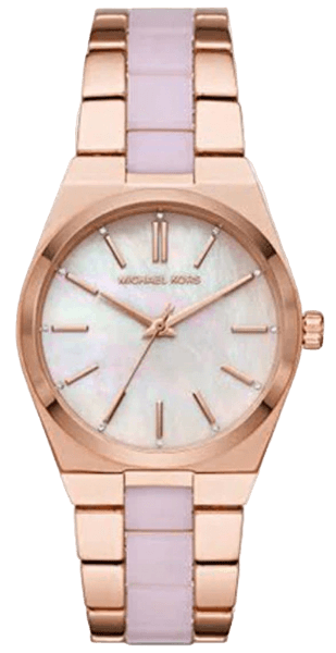 Michael Kors Channing Quartz Mother of Pearl Pink Dial Two Tone Steel Strap Watch For Women - MK6652