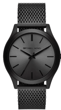 Michael Kors Runway Three-Hand Black Dial Black Mesh Strap Watch for Men - MK1085