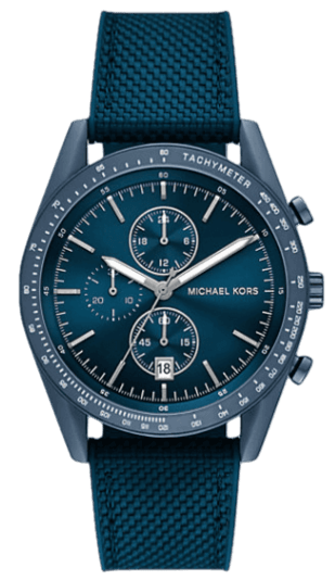 Michael Kors Accelerator Chronograph Blue Dial Blue Nylon Strap Watch for Men - MK9142