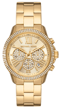 Michael Kors Bryn Pavé Quartz Gold Dial Gold Steel Strap Watch For Women - MK7199